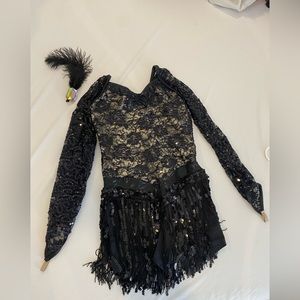 Black sequin one piece Large Weissman Costume.